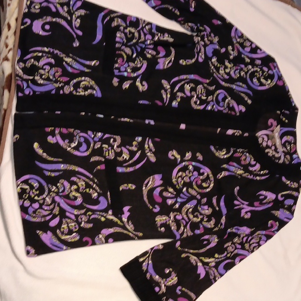 Black and Purple Patterned Cardigan